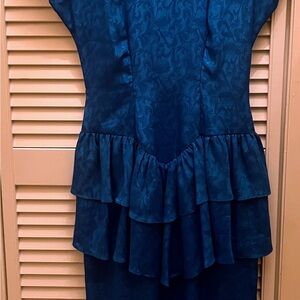Elegant Blue Ruffled Dress